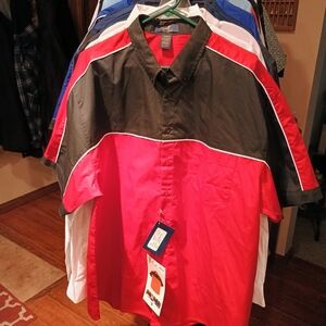 Red and Black Casual Button Down Shirt